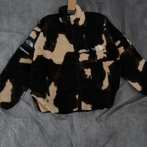 Supreme Black and Cream Fleece Jacket